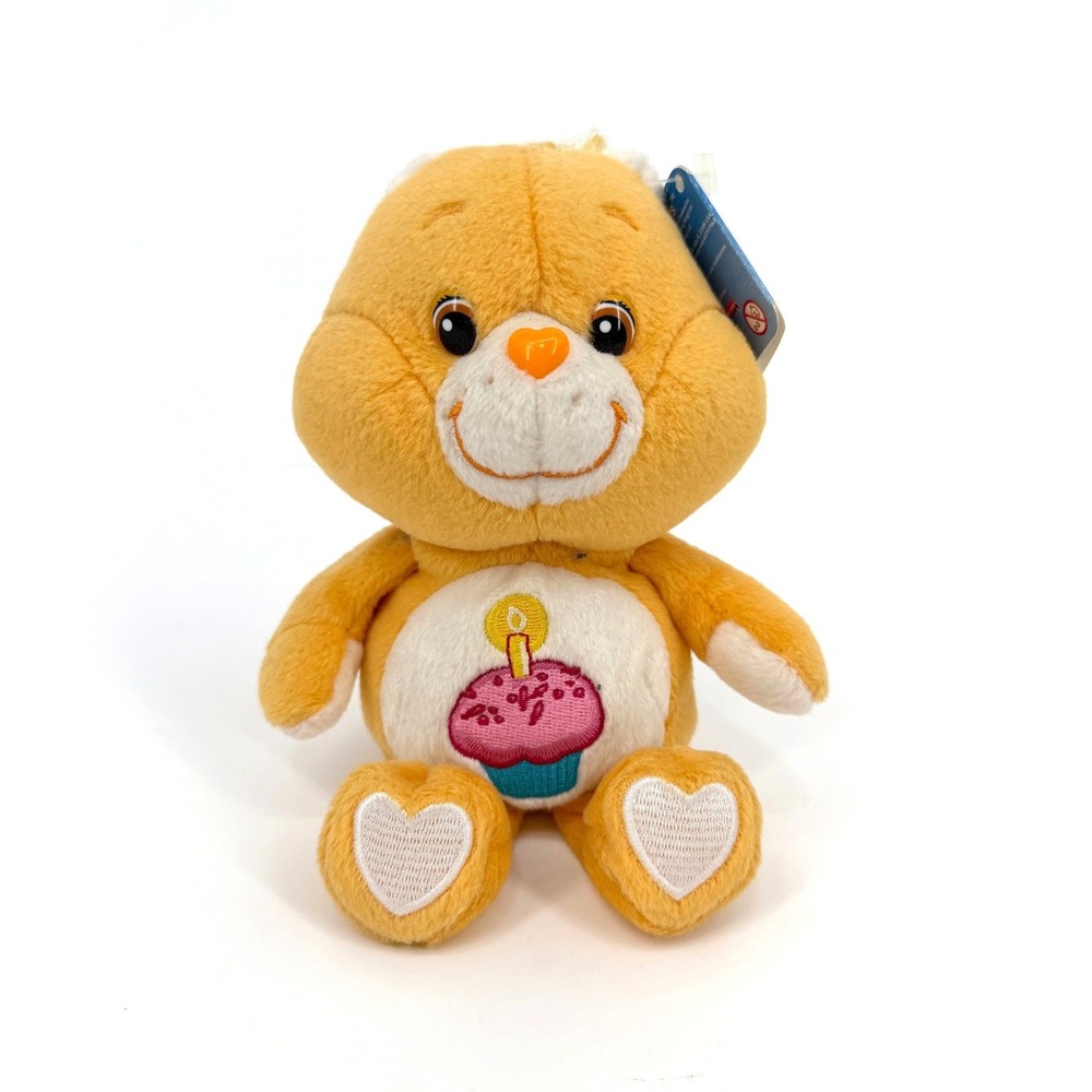 Care Bears Birthday Bear 20th Anniversary Plush 2002 Play Along Orange Cupcake
